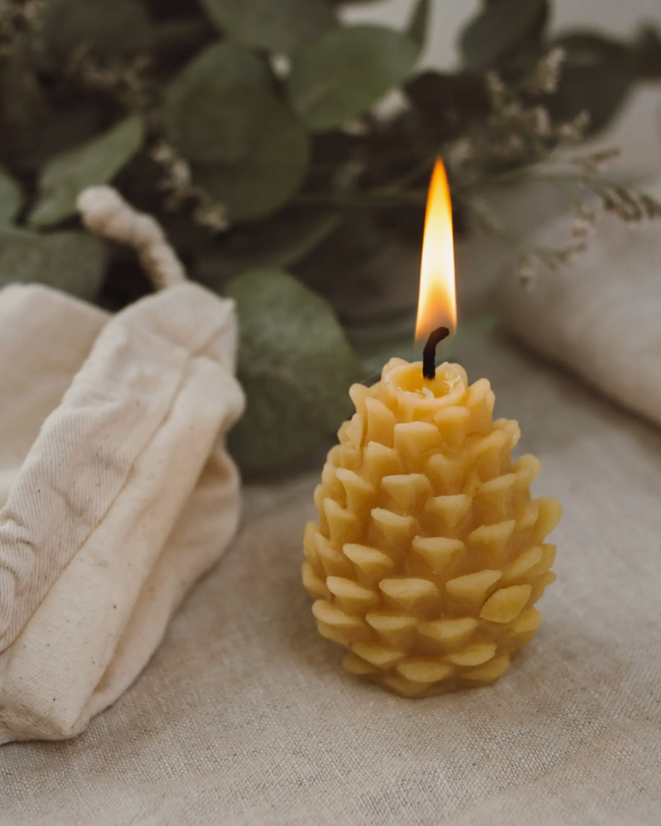 Beeswax Pinecone Candle