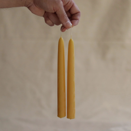 Pair of Beeswax Dinner Candles